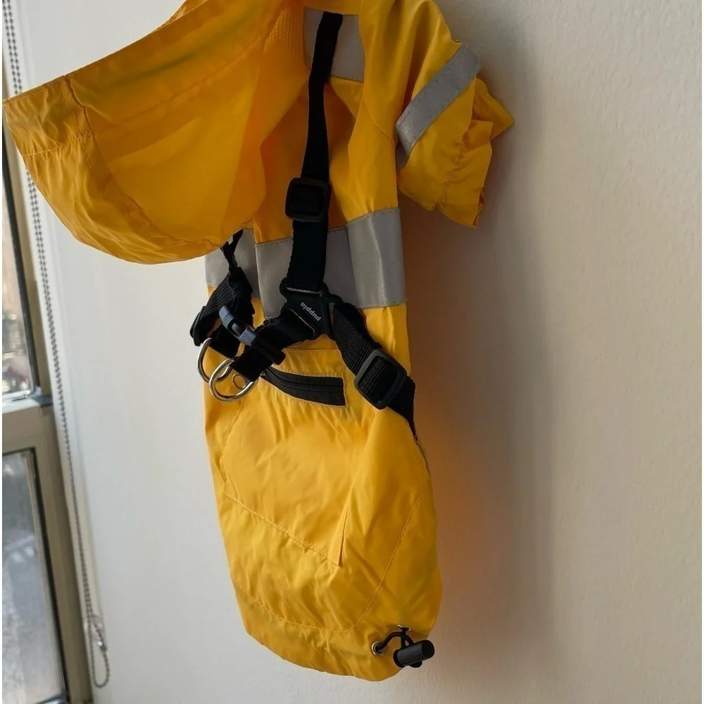 Puppia Life Yellow Wilderness Pet Coat/Raincoat, Size Medium